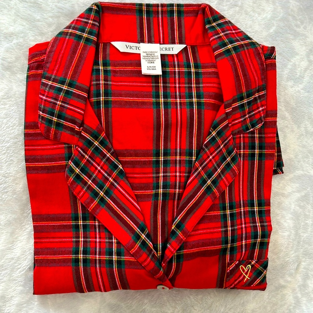 Plaid pajama top Victoria’Secret Small like new